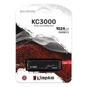 Unidad SSD Kingston KC3000 de 1TB (M.2 NVMe, PCIe 4.0, Hasta 7.000 MB/s)(SKC3000S/1024G)