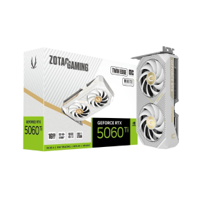 Tarjeta de Video Zotac GeForce RTX 5060 Ti 16GB Twin Edge OC White Edition (GDDR7, PCIe 5.0, Dual Fan)