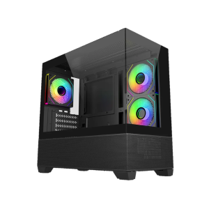 Gabinete Cooler Master Elite 490 Black (Micro ATX, Vidrio Templado, ARGB) [E490-KHNN-S00]