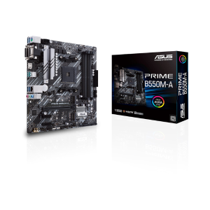 Placa Madre ASUS PRIME B550M-A (AM4, DDR4, PCIe 4.0, 2x M.2, HDMI/DVI/VGA, USB 3.2 Gen2, Aura Sync, Micro ATX)