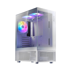 Gabinete XPG Invader X Mini Blanco (ATX, Panel Vidrio Templado, 5 Fans ARGB Incluidos, USB 3.2 Type-C) INVADERXMINIMT-WHCWW