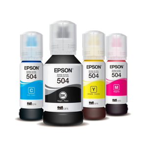 Pack Tintas Epson 504 Original x4 (Amarillo/Cyan/Magenta/Negro) EcoTank [T504120 T504220 T504320 T504420]